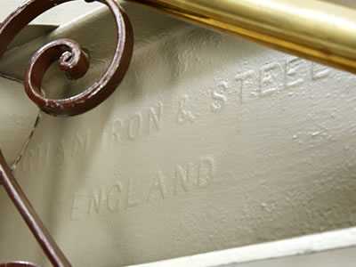Image: steel frame with an imprint indicating its British origin