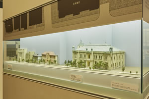 小樽の最盛期の様子を再現したジオラマにおける金融資料館の写真