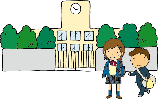 学校へ行く姉弟