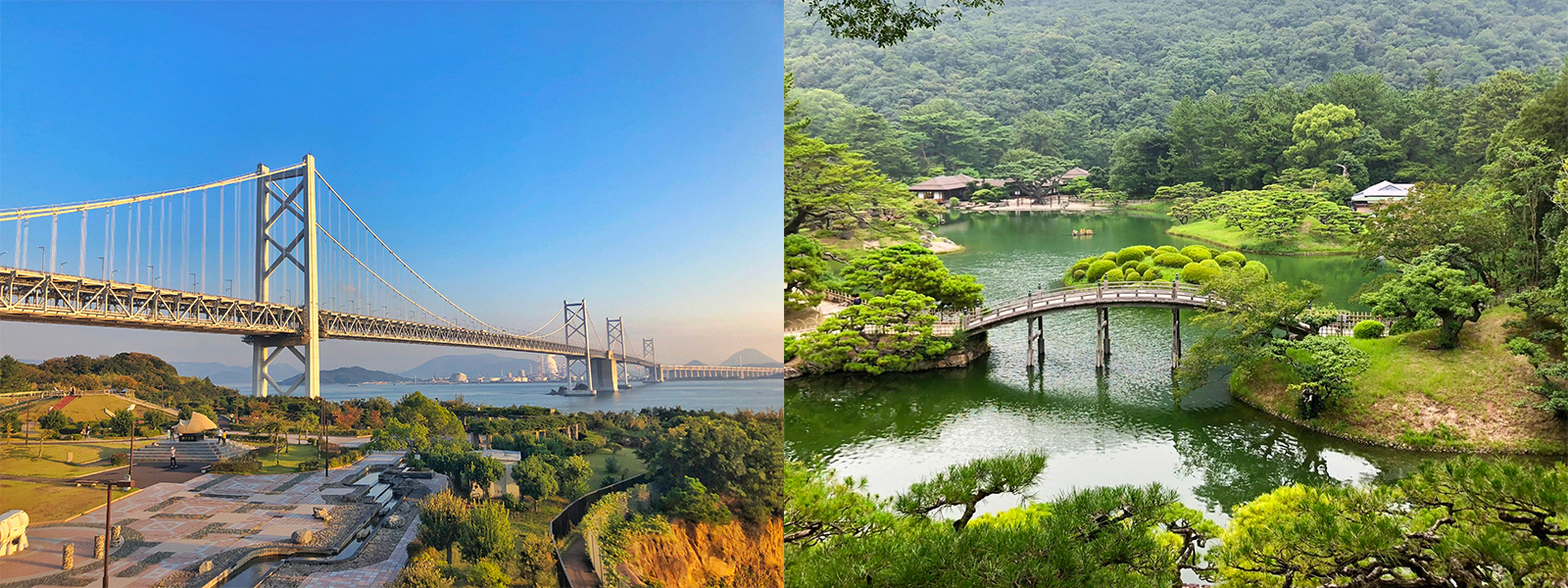 香川県の観光地や自然をコラージュした写真